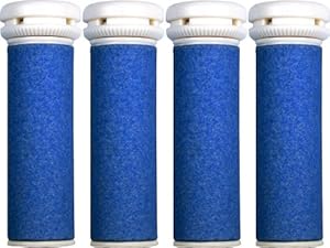 4 x Extra Coarse Blue Micro Mineral Refill Rollers for Emjoi Micro Pedi