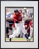 Carlos Lee 2007 Batting Action Double Matted 8 x 10 Photograph in Black Anodized Aluminum Frame