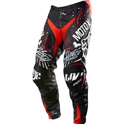 Fox Racing 360 Houston Victory Men's Dirt Bike Motorcycle Pants w/ Free B&F Heart Sticker Bundle - Black/Red