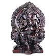 Dark Cherry Finish Ganesh Statue on Throne