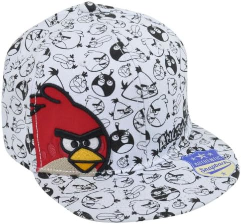 Angry Birds Crew All Over Print Video Game Cartoon Flat Bill Snapback Hat Cap