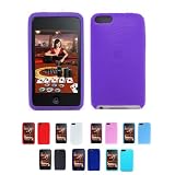 PURPLE TEXTURE Silicone Case Skin Protector Cover for Apple iPod Touch 2 2G 2nd Generation 8GB 16GB 32GB + LCD Screen Protector (Many Colors Available)
