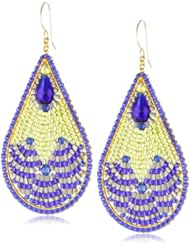 Miguel Ases Blue Quartz and Lime Green Tear Drop Earrings