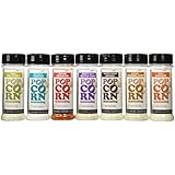 7 Varieties Urban Accents All Natural Gluten Free Premium Popcorn Seasoning Variety Pack - Cracked Pepper Asiago, Sizzling Sriracha, White Cheddar, Kettlecorn, Sea Salt...