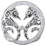 18KT White Gold Diamond Double Seahorse Pendant