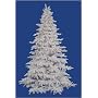 7.5' Pre-Lit Flocked White Spruce Artificial Christmas Tree - Clear LED Lights