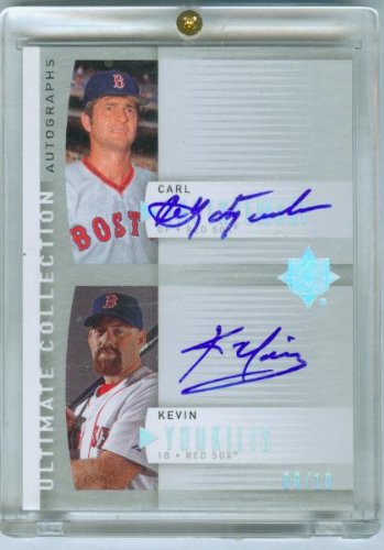 Carl Yastrzemski Kevin Youkilis Dual Autograph 2008 Upper Deck Ultimate Collection Baseball Card #ULT-YY & #/10 Signed ~ Rare ~ Boston Red Sox / Hall of Fame
