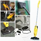 Wolf 2 in 1 1200w Super Heated Floor and Hand Held Steam Cleaner - Complete with 2 x Floor Cloths, 2 x Upholstery Cloths