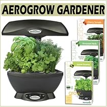 AeroGrow AeroGarden Ultimate Kitchen Gardener / Spacesaver 6 In Black With AeroGarden Salad Greens/ Gourmet Herbs/ And Cherry Tomato Pods - AeroGrow AAER241000BK4
