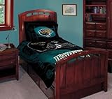 3 Pieces NFL Jacksonville Jaguars Football Team Comforter Set with 2 Shams  ....
