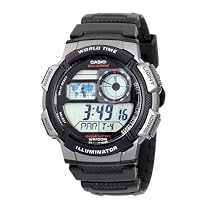 Casio Men's AE1000W-1BVCF Silver-Tone and Black Digital Sport Watch