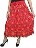 Gypsy Skirt, Boho, Hippie, Indie Designer Women's Wear Red Crinkle Printed Skirt