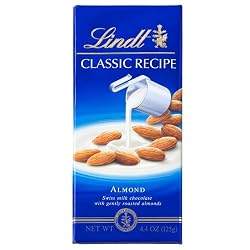 Lindt Classic Recipes Milk Chocolate with Almonds, 4.4-Ounce Packages (Pack of 12)