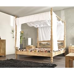Yoga Himmelbett 180x200 Sheesham Natur inklusive Stoff by Wolf M�bel