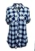 Women's Short Sleeves Button Down Plaid Checkered Shirts