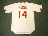 PETE ROSE Cincinnati Reds 1975 Majestic Cooperstown Throwback Baseball Jersey