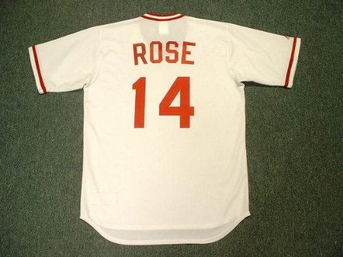 PETE ROSE Cincinnati Reds 1975 Majestic Cooperstown Throwback Baseball Jersey, XL