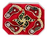 Auspicious door accessories swastik & goddesss laxmi foot stickers small - J&TG