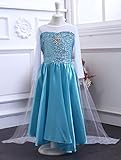 ReliBeauty Girls' Princess Elsa Fancy Dress Costume (5 years (5), Sky Blue)