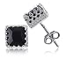 Sterling Silver Princess Black Square Cubic Zirconia CZ Stud Earrings image 2
