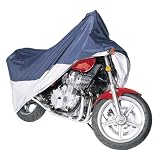GSI Super Quality Full-Dress Cover for Motorcycles/Bikes - XLarge Size, Fits Touring Motorcycles Up to 1500 cc - Black/Silver