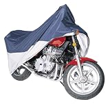 GSI Super Quality Full-Dress Cover for Motorcycles/Bikes - XLarge Size, Fits Touring Motorcycles Up to 1500 cc - Black/Silver