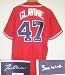 Tom Glavine Autographed/Hand Signed Red Atlanta Braves Baseball Jersey with 300 wins Inscription
