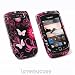 BlackBerry 9800 Torch / Stylish Floral & Butterfly Design / Black & Pink / NEW