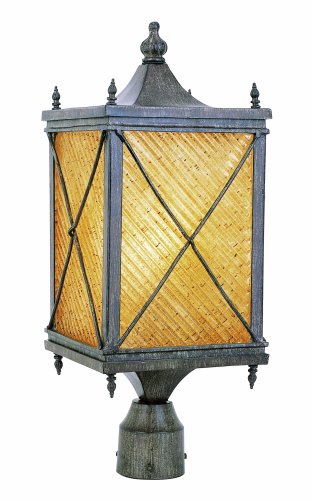 Trans Globe Lighting 5923 AR 22-1/4-Inch 1-Light Outdoor Medium Post Top Lantern, Antique Rust