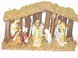 Produkt-Bild: Krippe Holz mit Porzellanfiguren