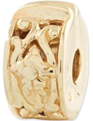 Reflection Beads Silver Gold Plated Floral Clip Bead Number 8