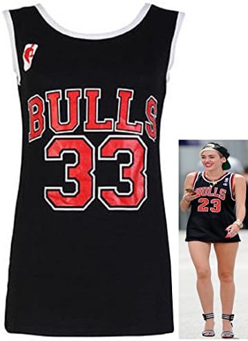 Crazy Girls Ladies Womens BULLS 33, HEAT 6 Varsity American Basketball Jersey T-Shirt Top