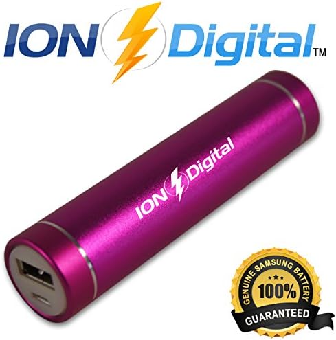 *SUPER SATURDAY CHRISTMAS SPECIAL* Premium Ultra-Compact Portable Charger (ION Digital 2nd Gen.) - Lipstick-Sized External 3000 mAh Battery Power Bank - **FREE** Adapters for most phones Included - Rechargeable Battery Backup, USB Battery Charger for iPhone 5S, 5C, 5, 4S, 4, iPad, Samsung Galaxy S5, S4, S3, Note, Nexus, HTC One, MOTO, Nokia Lumina, Android, Blackberry and most other smartphones and devices. Portable cell phone battery charger, charging cable and adapters for iPhone 5, iPhone 4/4S and Android. (Pink)