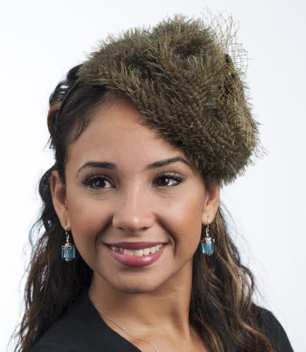 5739H - Chenelle Fascinator Cocktail Hat with headband - Olive