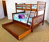 Coolabah- Twin Over Full + Trundle Solid Wood Bunk Bed Pecan Color