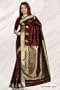 Deep Maroon Art Silk Sari (Saree) Dress from India