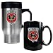 DC United MLS Stainless Steel Travel Mug and Black Ceramic Mug Set - Primary Team Logo by Great American Products