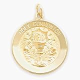 14 Karat High Polish Religious Holy Communion Medal Medallion with 12