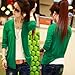 Zehui Womens Crochet Knit Candy Color Blouse Top Coat Sweater Cardigan Shirt Green