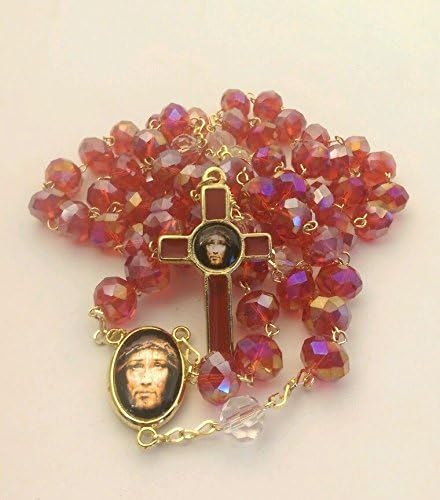 Precious Blood of Christ Chaplet Rosary in a Velvet Pouch Large 10mm Beads