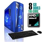 CybertronPC X-CRUISER2 2211AUL, AMD Athlon II Tri-Core Gaming PC, No O/S, Blue
