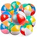 Coogam Inflatable Beach Ball Classic Rainbow Color Birthday Pool Party Favors Summer Water Toy Fun Play Game for Kid Boys Girls 8 to 12 Inches from Inflated to Deflated (10 PCS)