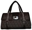 Women's DKNY Purse Handbag Town and Country Turnlock Shopper Brown Mix/Dark Brown