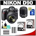 Nikon D90 Digital SLR Camera with 18-105mm VR + 55-200mm AF-S DX Zoom-Nikkor Lens + 8GB Card + (2x) UV Filters + (2x) EN-EL3e Batteries + Accessory Kit