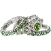 August Birthstone Peridot Crystal Stacking Stretch Ring Trio