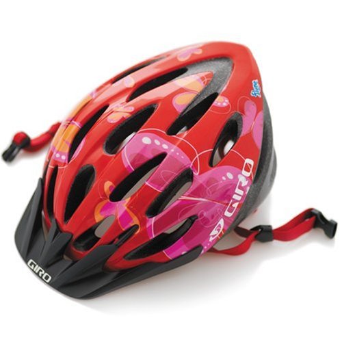 Childrens Toyshop  Toys : Giro Flume Youth Bike Helmet (Red Butterflies, Youth)