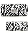 Black and White Zebra pattern with sparkling Crown sexy evening cluthc