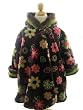 Corky and Company Girls Winter Coat Brown Corky Flower Wrap swing Coat