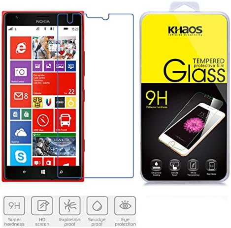 Nokia Lumia 1520 Screen Protector, KHAOS® 0.33mm Tempered Ballistics Glass Microsoft Nokia Lumia 1520 Maximum Screen Protection from Bumps, Drops, Scrapes and Marks