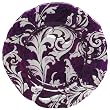 Glass Ornate French Lily Design Plum Charger Plate 13" D
